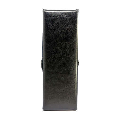 Leather jeans glasses case on white background isolatedの写真素材