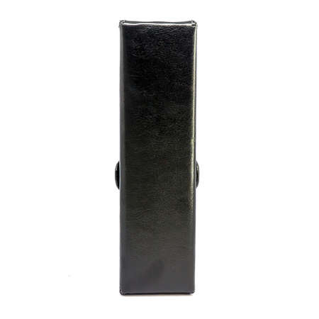 Leather jeans glasses case on white background isolatedの写真素材