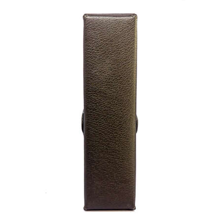 Leather jeans glasses case on white background isolatedの写真素材