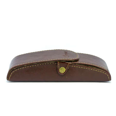 Leather jeans glasses case on white background isolatedの写真素材