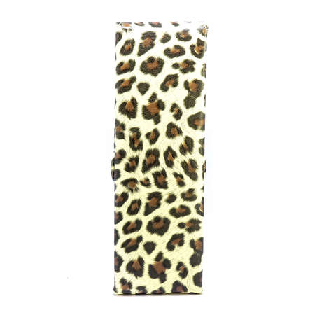 Leather jeans glasses case on white background isolatedの写真素材