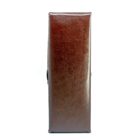 Leather jeans glasses case on white background isolatedの写真素材