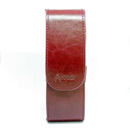 Leather jeans glasses case on white background isolatedの写真素材