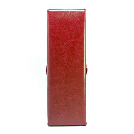 Leather jeans glasses case on white background isolatedの写真素材