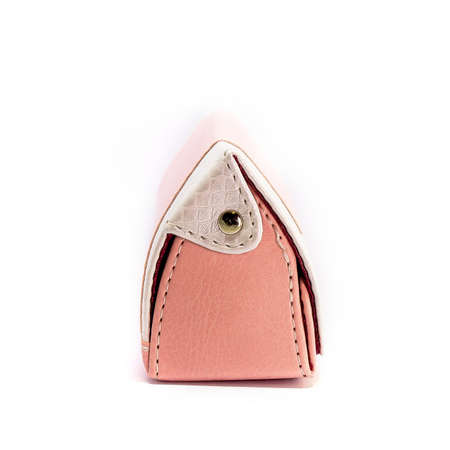 Leather jeans glasses case on white background isolatedの写真素材