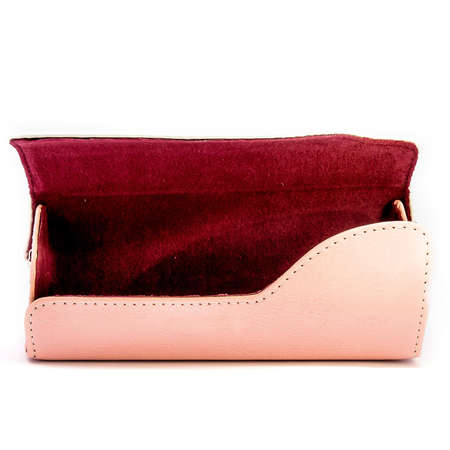 Leather jeans glasses case on white background isolatedの写真素材