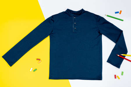Cotton school clothes sports sweater pants t-shirtの写真素材