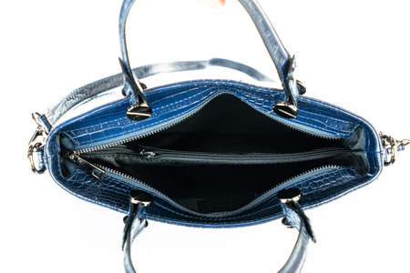 Bag fashion autumn clutch isolated on white leatherの写真素材