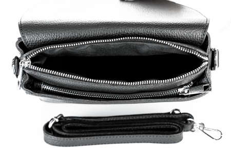 Bag fashion autumn clutch isolated on white leatherの写真素材