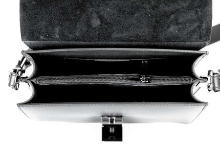 Bag fashion autumn clutch isolated on white leatherの写真素材