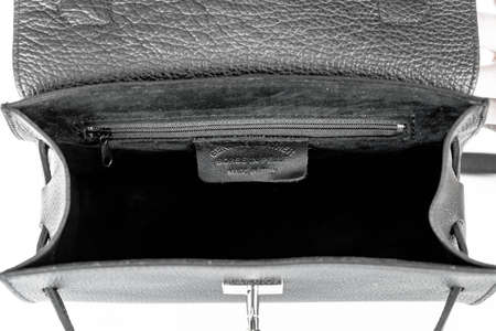 Bag fashion autumn clutch isolated on white leatherの写真素材