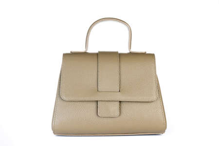 Bag fashion autumn clutch isolated on white leatherの写真素材