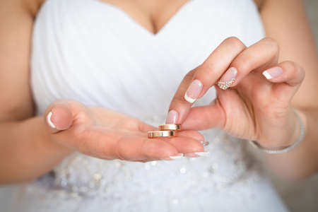 Wedding accessories rings bride decoration groom flowers day beautyの写真素材