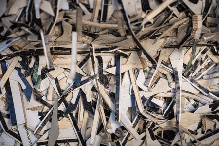 Bales of cardboard and box board with strapping wire ties recycling