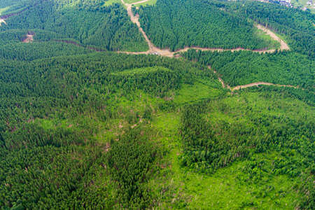 Rest in the summer in the Ukrainian Carpathians with overnight stay in a tent on mountain topの写真素材