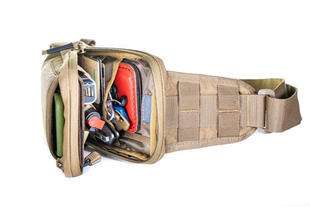 Backpack bag gear protective color khaki, tactical sports equipment black grayの写真素材