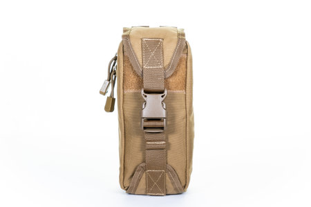 Multifunctional Tactical Weekender Convertible Outdoor Travel Canvas Backpack Isolated on White. Modern Camping Traveler Back Pack Bag Shoulder Straps and Haul Loop. Tactical Hiking Backpackの写真素材