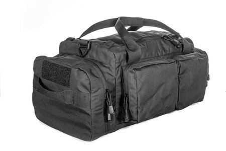 Military style bag. Isolated on white. Canvas Backpack Front View of Modern Waterproof Camping Traveler Back Pack Bag with Shoulder Straps and Haul Loop Tactical Hiking Travel Travelの写真素材