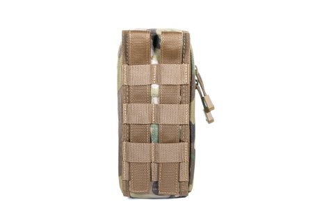 Multifunctional Tactical Weekender Convertible Outdoor Travel Canvas Backpack Isolated on White. Modern Camping Traveler Back Pack Bag Shoulder Straps and Haul Loop. Tactical Hiking Backpackの写真素材