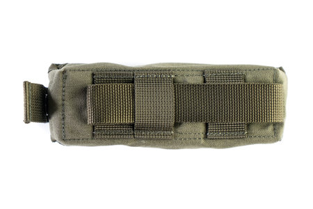 The military bag for turnstile, wicket, tourniquet or first aid kit isolated on a white background.の写真素材