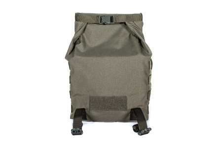 tactical backpack color khaki front view isolated white background equipment military touristの写真素材