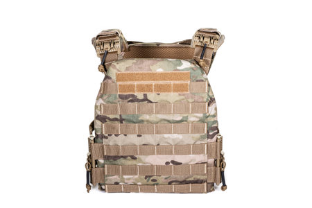 Bulletproof vest, Tactical body armor bulletproof vests hidden with additional pockets, camouflageの写真素材