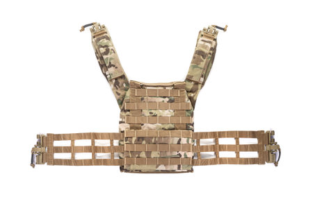 Bulletproof vest, Tactical body armor bulletproof vests hidden with additional pockets, camouflageの写真素材