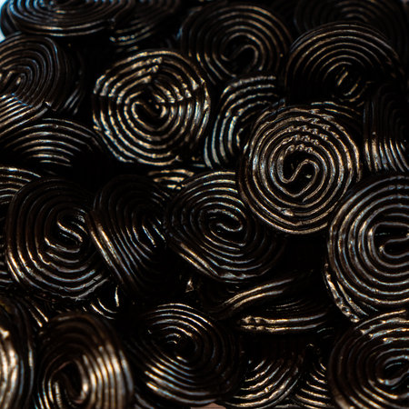 Assorted colorful gummy jelly candies. Top view.の写真素材