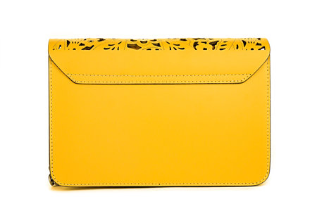Bag clutch fashion glamor style classic retro isolated on white leatherの写真素材