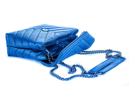 Bag clutch fashion glamor style classic retro isolated on white leatherの写真素材