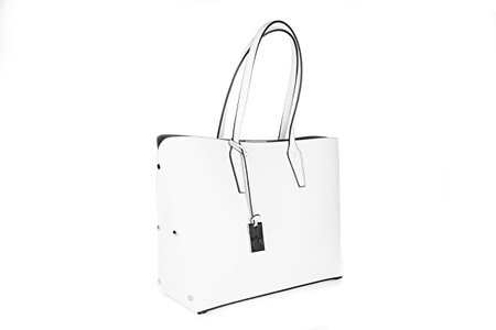 Bag clutch fashion glamor style classic retro isolated on white leatherの写真素材