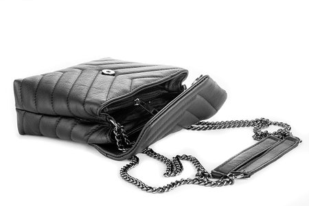 Bag clutch fashion glamor style classic retro isolated on white leatherの写真素材