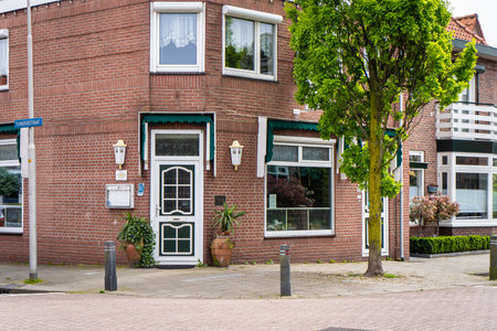 Typical Dutch door. Dutch holland architectural detail, a door in Netherlands city. Dutch doorの写真素材