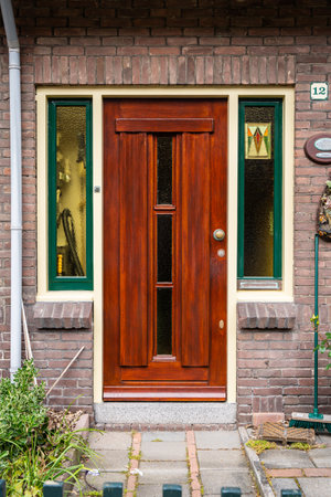 Typical Dutch door. Dutch holland architectural detail, a door in Netherlands city. Dutch doorの写真素材