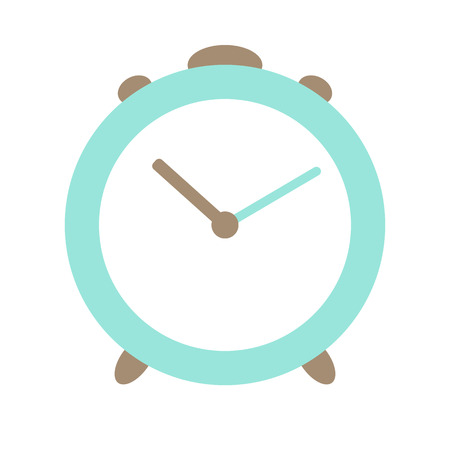 vector alarm Clock blue and brown icon isolated on white backgroundのイラスト素材