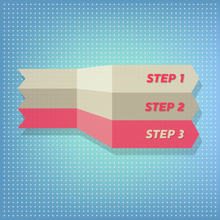 vector brown and red lines Step 1 2 3 lines on blue backgroundのイラスト素材