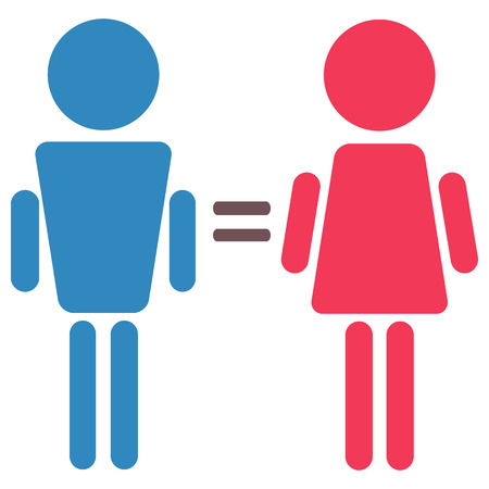 man and woman equality symbol, blue and pink isolated female and male equal iconsの写真素材