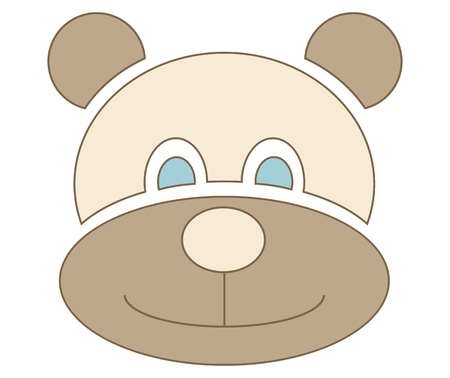 bear symbol for kids, isolated on whiteの写真素材