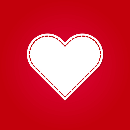 Heart symbol on red background patchworkのイラスト素材