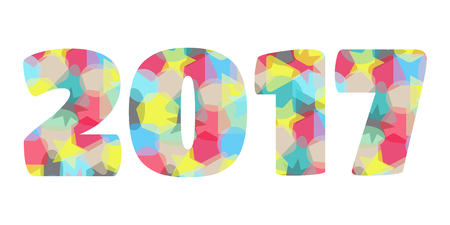 2017 year colorful vector symbolのイラスト素材