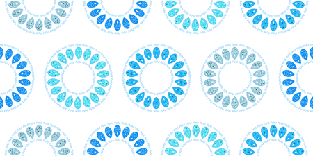 Abstract circle background, blue and white seamless patternの写真素材