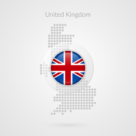 United Kingdom map dotted vector sign. Britain isolated symbol. British illustration icon for marketing presentation, project, business, sport event, travel, concept, web designのイラスト素材
