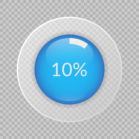 10 percent pie chart on transparent background.のイラスト素材