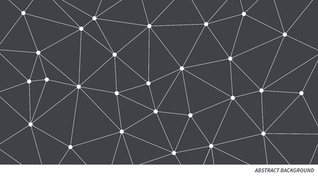 Abstract connected grey and white triangle vector pattern. Neural network background. Geometric polygonal infographic illustration for business project, template, concept design, science, connectionのイラスト素材