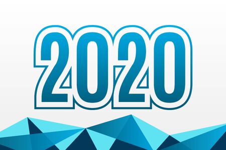 2020 vector symbol with triangle pattern. Happy New Year illustration for decoration, celebration, winter holiday, infographic, business, event, designのイラスト素材