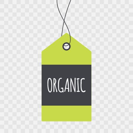 Organic label. Vector tag sign isolated on transparent background. Illustration symbol for food, icon, product, package, healthy eatingのイラスト素材