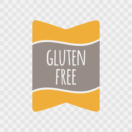 Gluten Free sticker. Vector sign isolated on transparent background. Illustration symbol for food icon, label, product, healthy eating, lifestyle, celiac diseaseのイラスト素材