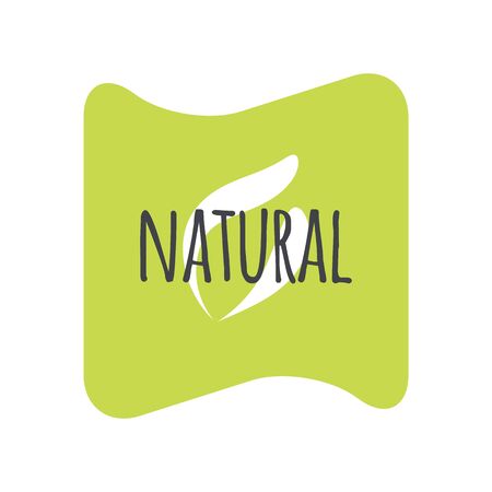 Natural vector sticker. Isolated green label. Symbol for food icon, product, healthy eating, packaging, design, concept, signのイラスト素材