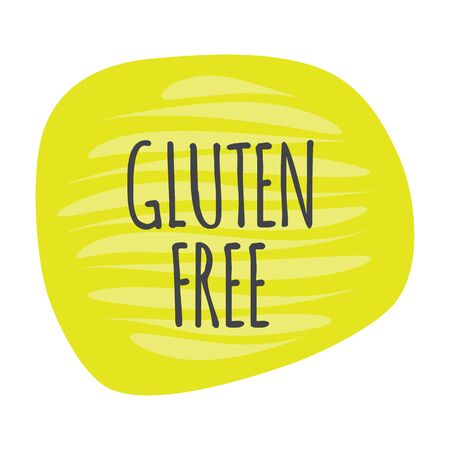 Gluten Free label. Green grey vector sign isolated on white. Illustration symbol for food, product sticker, healthy eating, special diet, design elementのイラスト素材
