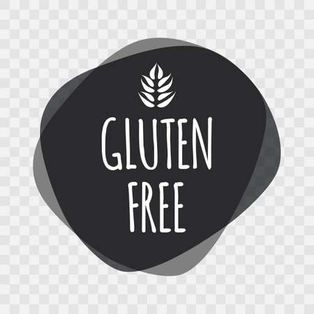 Gluten free icon. Gray white vector sign isolated on transparent background. Illustration symbol for food, product sticker, logo, package, label, diet, design elementのイラスト素材